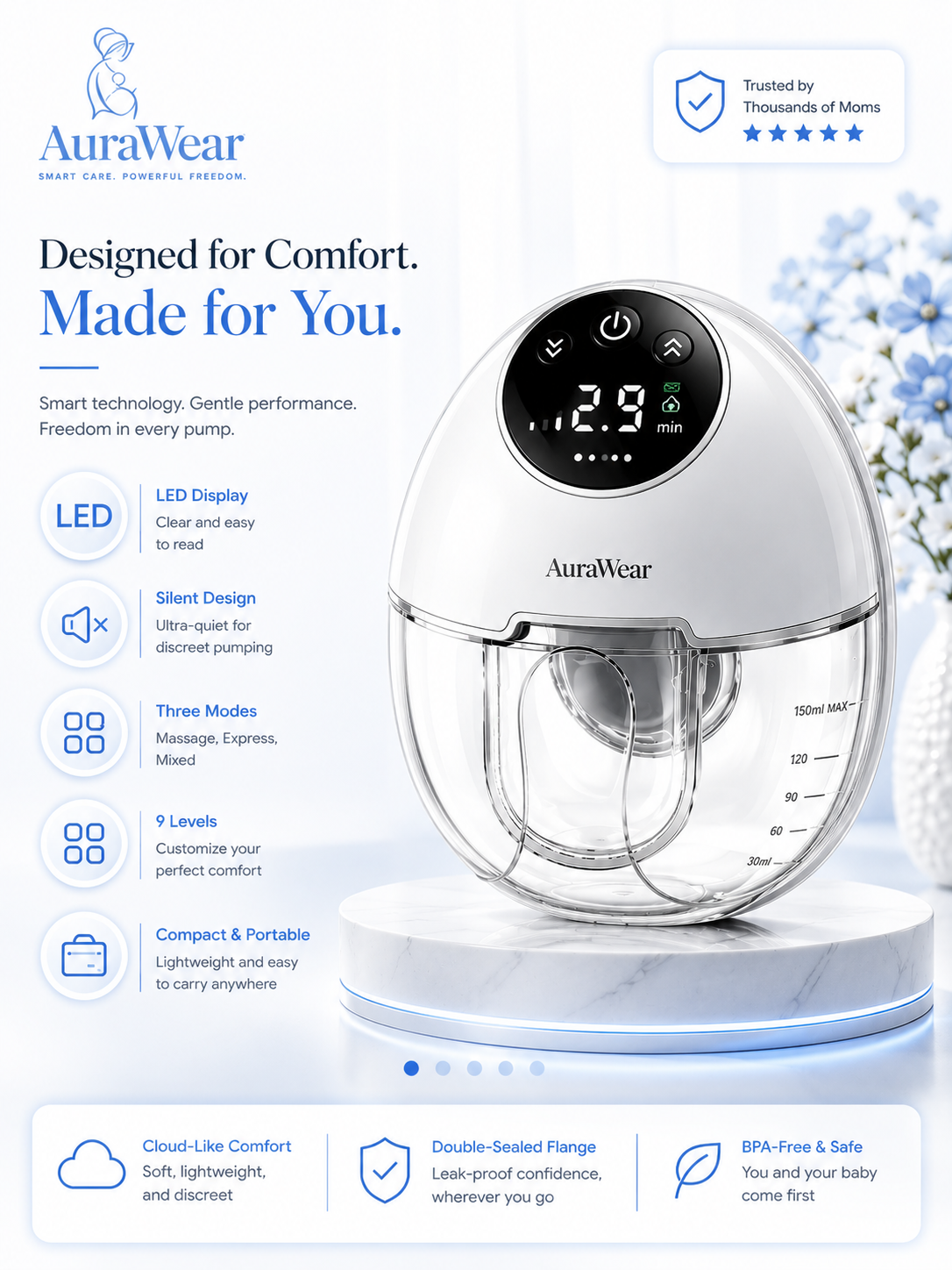 AuraWear S12 Pro - Wearable Breast Pump
